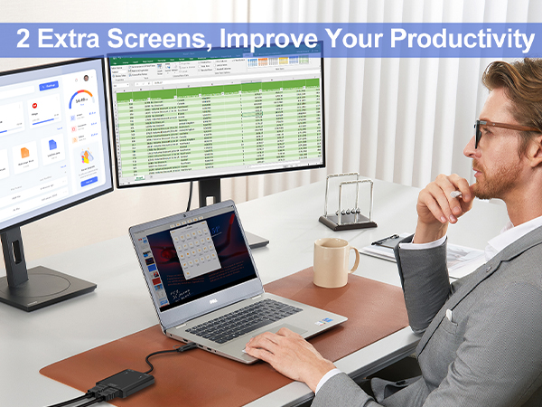 laptop hdmi splitter for two monitors