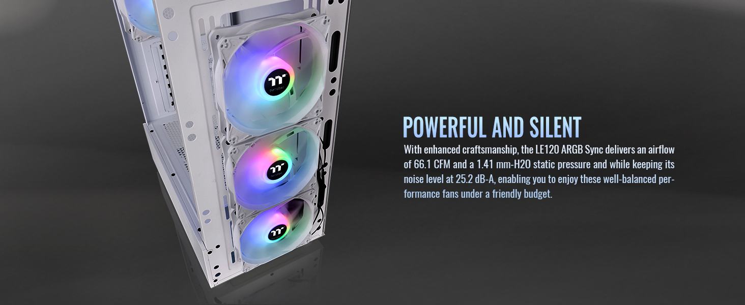 LE120 ARGB Sync PC Cooling Fan White (3-Fan Pack)