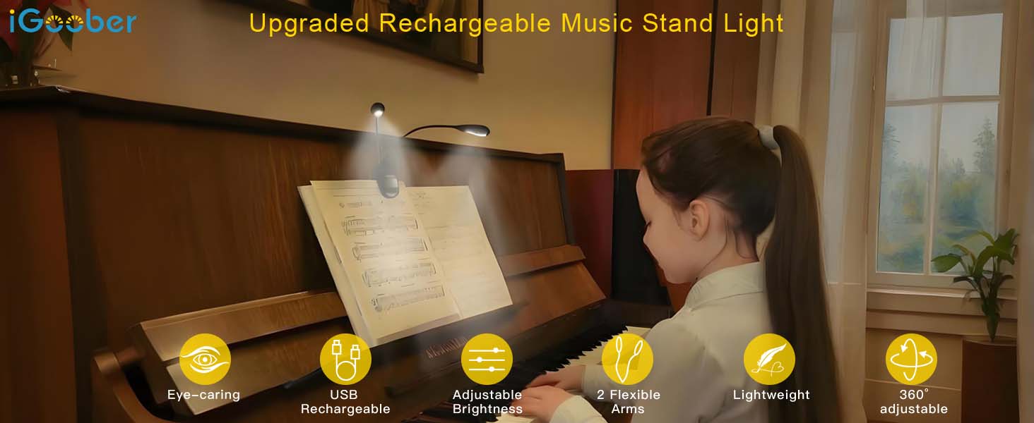 music stand light clip on rechargeable stand lights for musicians book light