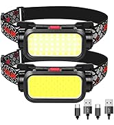 Headlamp Rechargeable, 1500 Lumens Wide Beam Led Headlamp, Lightweight Hard Hat Light, 4 Modes Li...