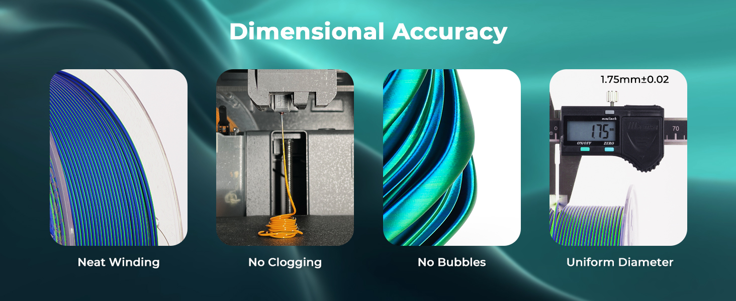 PLA 3D Printer Filament Silk Shiny PLA 1.75mm Dual Color Color Change Printing Filament 