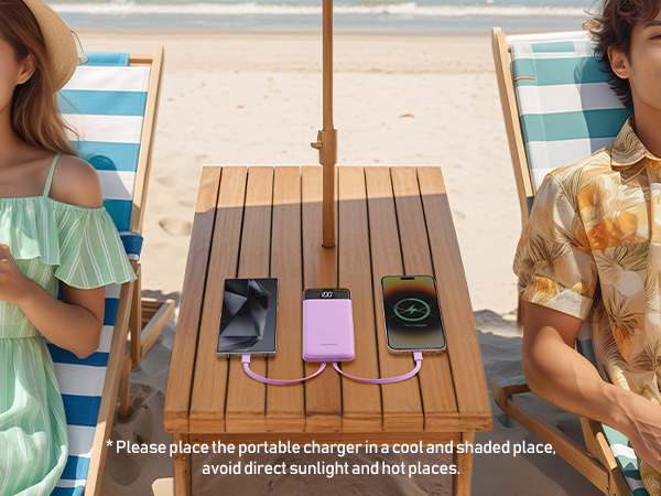 portable charger with built-in cable