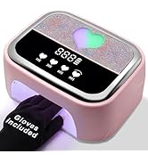 Cordless UV LED Nail Lamp for Gel Polish, Rechargeable Gel Nail Dryer with UV Gloves, UV Nail Lig...