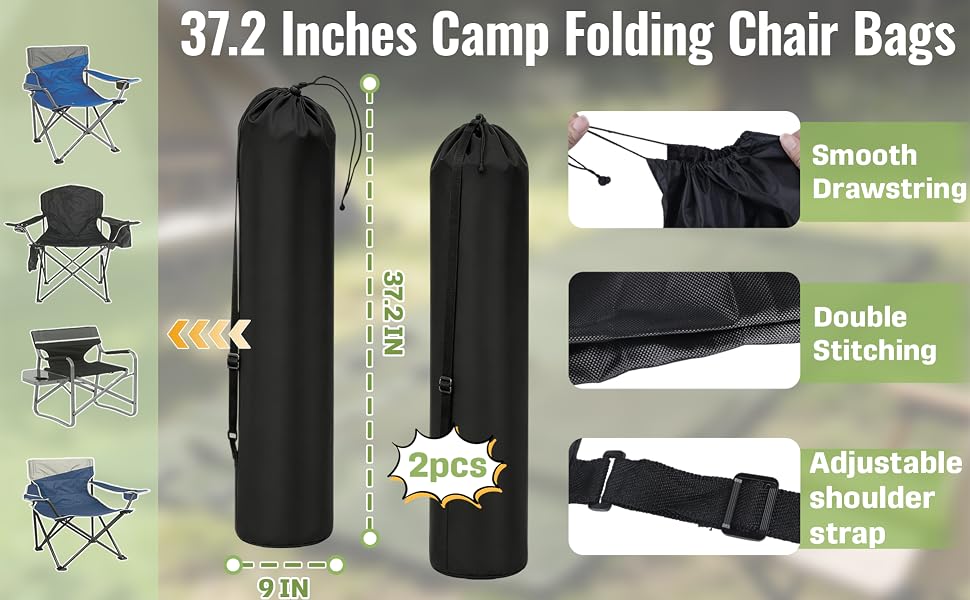 2 Pcs Large Camping Chair Replacement Bags A+1