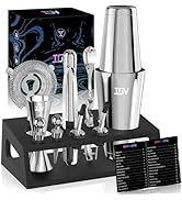 IOV Cocktail Shaker Set: 12-Piece Mixology Bartender Kit Bar Set | 18oz &amp; 28oz Boston Shaker Drin...