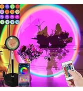 YouOKLight sunset lamp projector,sunset projection lamp 6W LED 180 degree rotating wireless App c...