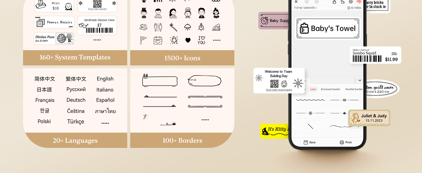 NIIMBOT D101 Label Makers Portable Smart Sticker Printer for Home Office School Use