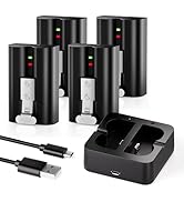 4-Pack Replacement Battery for Ring Doorbell - 6040mAh Rechargeable Camera Batteries with Charger...