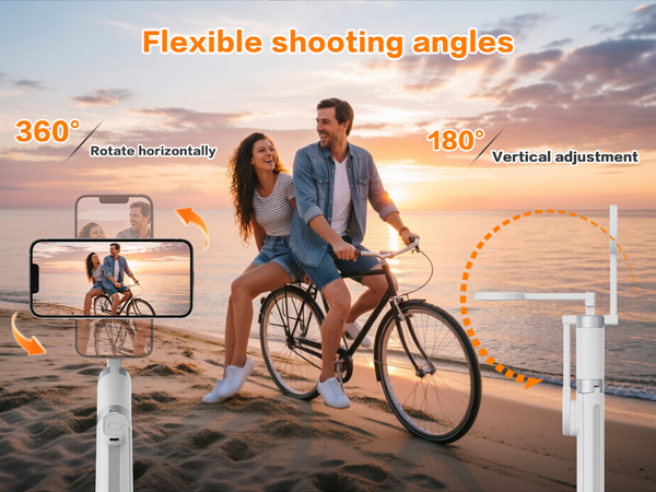 360 degrees and 180° vertical tilt adjustment