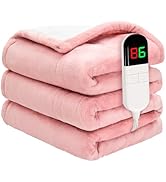 PTQ Electric Blanket Twin 62"84" - Premium Cosy Soft Electric Blanket with 6 Heating Levels, Fast...