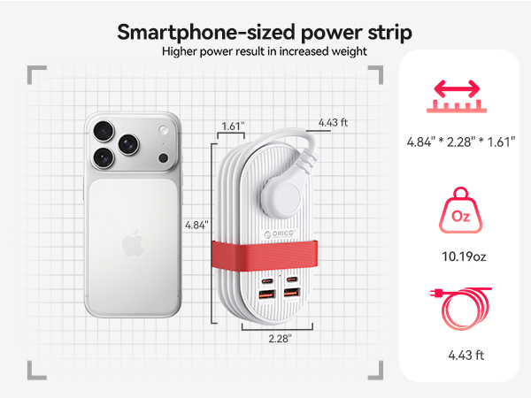 compact power strip charger station home gifts travel charger