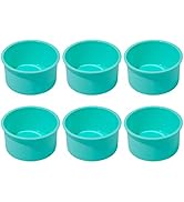 Staruby Silicone Mini Round Cake Molds, 4 Inch, Green, Set of 6