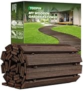 Wooden Garden Pathway Roll Out Walkway, 17.5" Wide Sycamore Wood Boardwalk, Non Slip Outdoor Path...