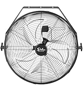 Simple Deluxe 18 Inch Industrial Wall Mount Fan, 3 Speed Commercial Ventilation Metal Fan for War...