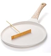 Hiceeden Nonstick Crepe Pan with Spreader, 10-Inch Tortilla Pan with Detachable Handle, Ceramic C...