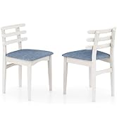 Giantex Wooden Dining Chairs Set of 2, Upholstered Kitchen Side Chairs w/Rubber Wood Frame, Padde...