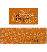 Mocsicka Hello Fall Kitchen Rug Set of 2 Autumn Pumpkin Kitchen Rug for Fall Home Decor Washable ...