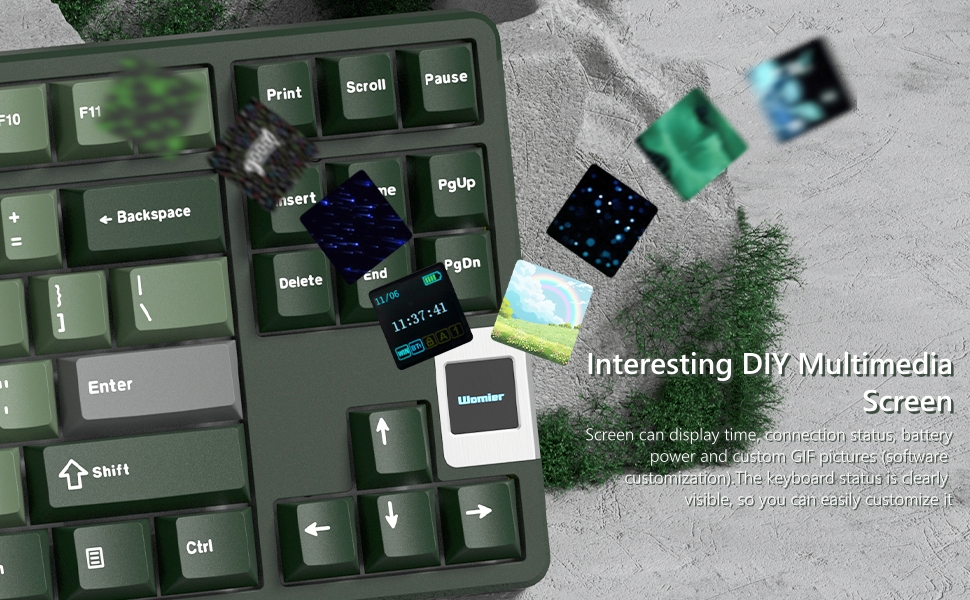 75% Keyboard QMK/VIA Wireless Gaming Keyboard, Creamy Mechanical Keyboard