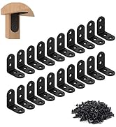 Corner Brace L Brackets, 20 Pcs Black Metal Heavy Duty Right Angle Brackets 1.57x 1.57 Inch 90 De...