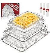 3 Set Air Fryer Basket, Air Fryer Pans and Tray for Oven with 90 PCS Parchment Papers, DEGOVIN No...