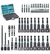 LIBRATON 54PCS Magnetic Nut Driver Set, Impact Drill Driver Bit 1/4", Metric &amp; SAE Nut Drivers fo...