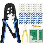 NataLink RJ45 Crimp Tool Ethernet Crimper Tool Kit Cat 6 Cat 5E Cat 5 Crimping Tool with Network ...