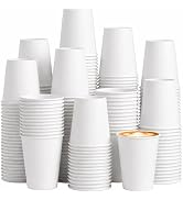 Biotakeware 12 oz Paper Coffee Cups, 300 Pack Bulk Disposable White Paper Cups for Hot &amp; Cold Bev...
