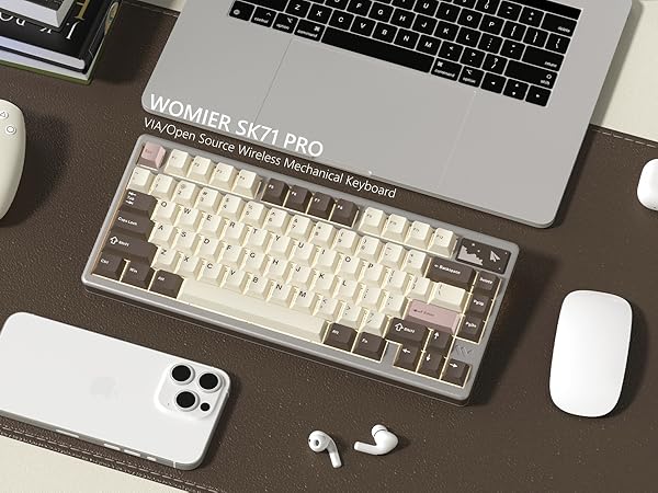 Womier 75% Keyboard Wireless, Creamy Mechanical Keyboard Gaming