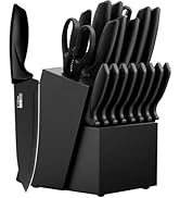 Knife Set, KroWallu 20 Pieces Knife Sets for Kitchen with Block, Dishwasher Safe Kitchen Knife Se...