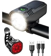 Voph Bike Lights, 6+4 Modes Rechargeable Type-C Bike Light for Night Riding, Anti-Dazzle High Lum...