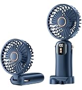 Portable Handheld Fan, Mini Handheld USB Rechargeable, 1-100 speeds free adjustment of wind speed...