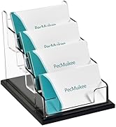 PecMuikee Business Card Holder for Desk,Acrylic Business Card Display Stand,Multiple Business Car...