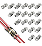 H Type 2 Pins Low Voltage Wire Connectors, Quick Solderless 2-Way Connectors, Fits 20-24 AWG Wire...