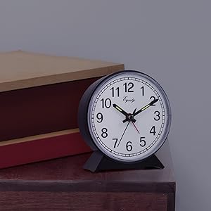 equity, lacrosse, la crosse, 14075, bedside, alarm, clock, key wind, lighted, quartz, analog