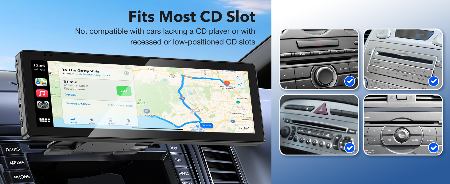 CD Slot Mount for Carplay Screen
