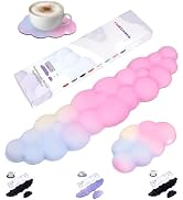 LJYZMD Silky Cloud Wrist Rest Set for Keyboard &amp; Mouse, 16.9", Colorful | Memory Foam Arm Rest wi...