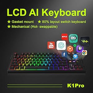Mechanical Keyboard with Stream Controller Deck Macro Pad Keys Gaming Streaming Shortcut Keypad