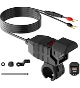 SOBMOTO Motorcycle USB Charger, Dual USB Type C 30W PD &amp; QC 3.0 Motorcycle Phone Charger with Vol...