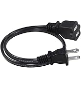 1.5FT Polarized 2 Prong Extension Cord - Black Replacement US AC Two Prong 13A 125V Power Extensi...