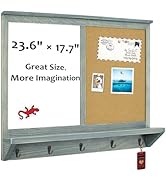 TORASO Dry Erase Board &amp; Cork Board, Whiteboard &amp; Bulletin Board Combo, 17.7