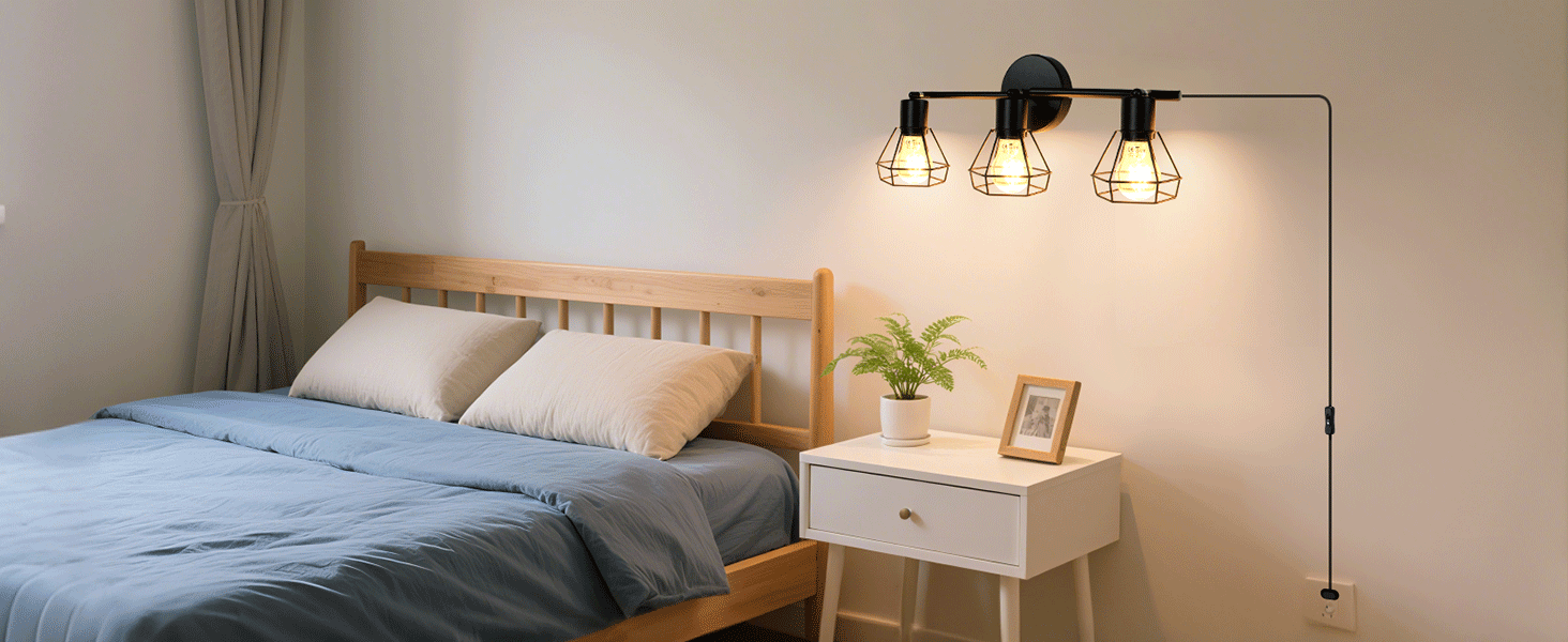 renter friendly light fixture,wall mounted lights for bedroom