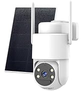 PGST Solar Security Cameras,2.4G/5G WiFi Smart Camera with 360° View,Outdoor Wireless 2K HD PTZ C...