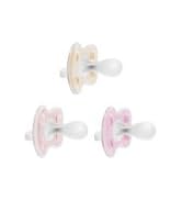 Advantage One-Piece Silicone Baby Pacifier, Fully Symmetrical Soother, Ecru/Light Pin...