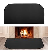Fireplace Rugs Fire Resistant - 20 X 40Inch Semicircle Fire-Proof Hearth Blanket Mat Carpet Prote...