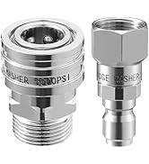 RIDGE WASHRE Pressure Washer Swivel Adapter, Stainless Steel M22 14mm to 3/8" Quick Connect, Stai...