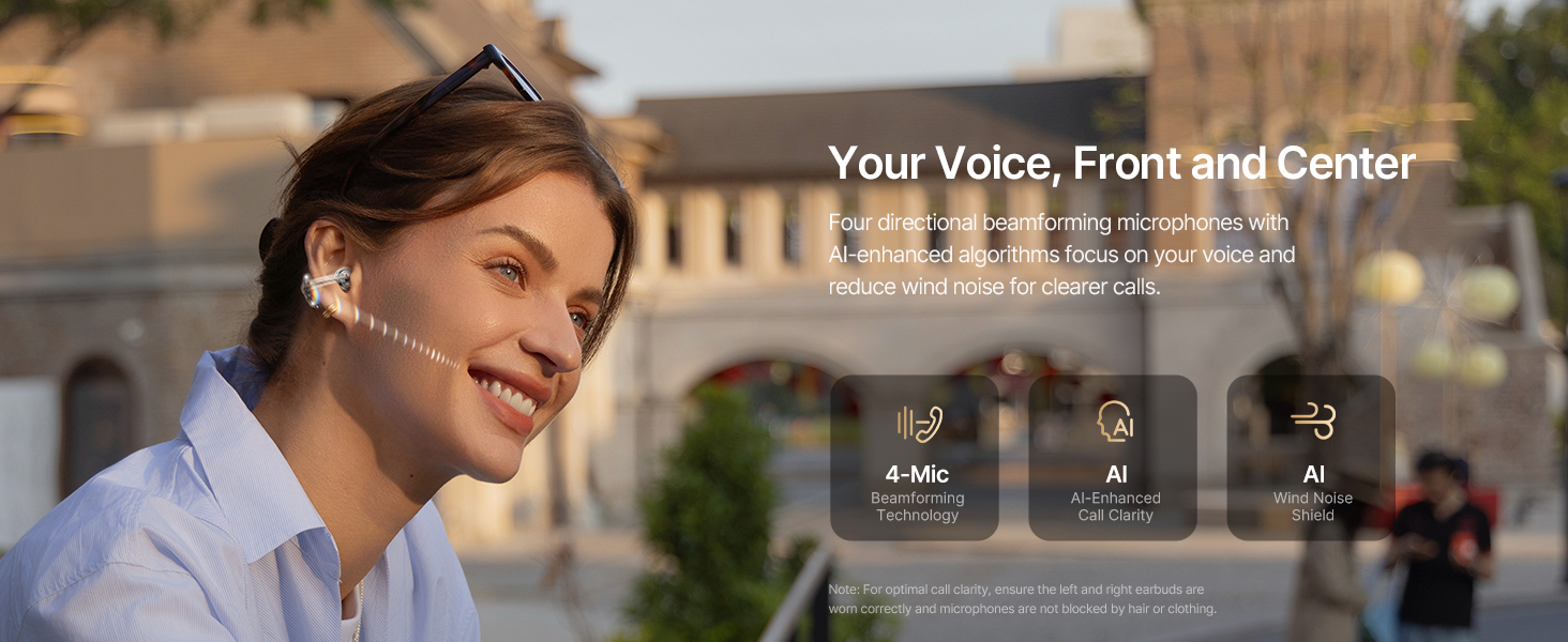 4-Mic AI Clear Call Earbuds