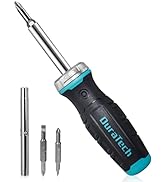DURATECH Ratcheting Screwdriver, 6-in-1 Multi-Bit Screw Driver with Phillips, Slotted Bits and Nu...