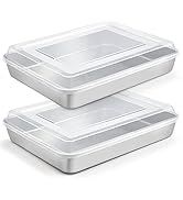 TeamFar Lasagna Pan, 12?’’ x 9¾’’ x 2’’ Stainless Steel Rectangular Cake Brownie Baking Pan with ...