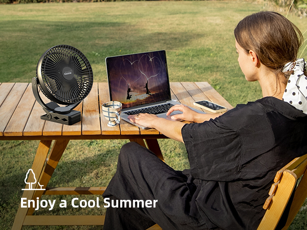 Koonie 10000mAh Rechargeable Portable, 8-Inch Battery Operated Clip on Fan
