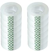 Transparent Tape,Roll Clear Tape Refills for Dispenser, Tear by Hand, 3/4-Inch Clear Tape Refill ...